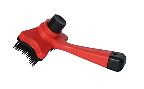 Selbstreinigende TIERBÜRSTE Fellbürste Hundebürste Katzenbürste Pferdebürste Tierkamm Hund 34 (Rot)