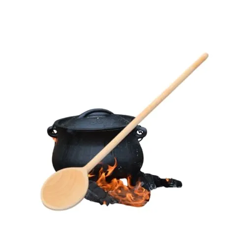 Großer Kochlöffel 60 cm aus Buchenholz, XXL Holzlöffel extra lang für tiefe Töpfe, Gulaschkessel und Suppenkessel, stabiler Rührlöffel für Gastronomie, Großküchen, Outdoor, hitzebeständig Made in EU