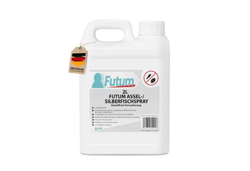 FUTUM 2L Silberfischspray - Biozidfreies Insektenspray - Pflegemittel & Schädlingsbekämpfung, effektiv gegen Insekten und deren Eier, ohne Biozide, ideal für Innen- und Außenbereiche.