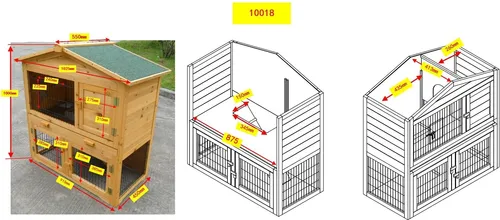 Kaninchenstall, Hasenstall, XXL von Merschbrock Trade