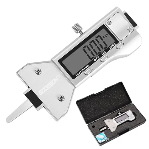 GODESON Metall Digitaler Profiltiefenmesser für Reifen,LCD Display Reifenprofiltiefenmesser Digital INCH/MM, Reifen reifenprofilmesser für Motorrad, Auto,Prazision Professionelles Messgert
