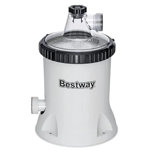 Bestway Polysphere Filterpumpe 5.678 l/h - Effektive Poolfilterpumpe für 1.100-31.700 Liter, energieeffizient mit 110 W und GS-Zertifizierung, inklusive 240 g Polysphere Filterbälle und umfangreichem Zubehör für einfache Installation.