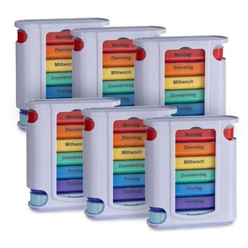 Laro Tablettenbox Bunt 7 Tage 4 Fächern pro Tag von Laro