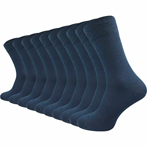 GAWILO 10 Paar PREMIUM Socken ohne drückende Naht | Damen & Herren | gekämmte Baumwolle | Business & Freizeit (39-42, marine) - KOMFORTABEL UND BEQUEM: Diese Socken aus gekämmter Baumwolle bieten ein weiches Tragegefühl ohne drückende Naht. Verstärkt an Ferse und Fußspitze für hohe Haltbarkeit – ideal für Business und Freizeit.