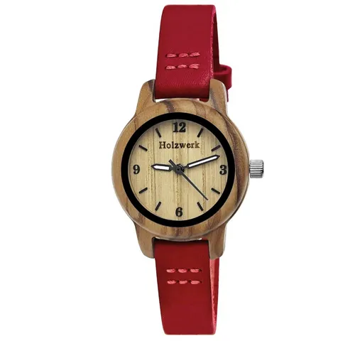 Holzwerk Quarzuhr LIL CLARA in rot von Holzwerk