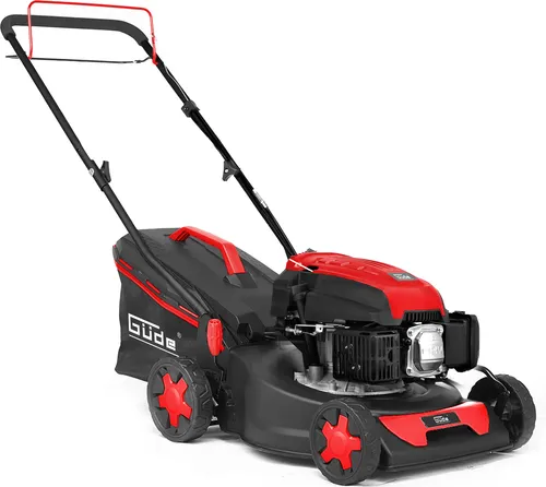 Güde Benzin Rasenmäher ECO WHEELER 413.3 R – 3in1 Mähen, Sammeln, Mulchen - Rasenmäher für Flächen bis 900 m² mit 41,8 cm Schnittbreite. Kraftvoller 4-Takt Motor, ergonomischer Griff und großer 50 l Fangkorb für müheloses Mähen.