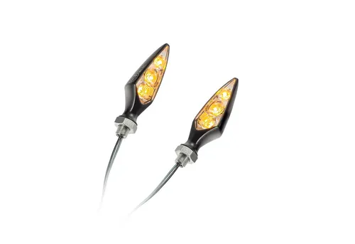 Kellermann Rhombus S Dark LED Blinker - Schwarz Getönt, Paar - Premium LED Blinker für Motorräder, mit elegantem Design und hoher Sichtbarkeit für mehr Sicherheit im Straßenverkehr.