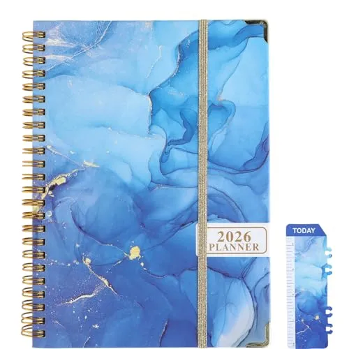 WQDD STANPET Kalender 2026 Hardcover Spiral Notizbuch A5 Dotted – Journal mit 71 Seiten, Premium Papier, Elastisch Gebändert, Notizblock & Tagebuch für Schule, Büro, Zeichnen & Bullet Journal