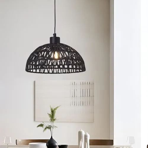 lux.pro Hängelampe Alton – Elegante Pendelleuchte mit Rattan Lampenschirm - Lampen – Hochwertige Hängeleuchte mit höhenverstellbarem Design und natürlichem Rattangeflecht für eine warme Lichtatmosphäre in jedem Raum.