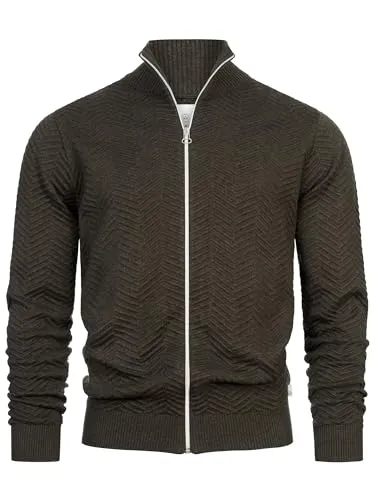 KRONSTADT Herren KSCarlo Zip Strickjacke | Modische Fein-Strickjacke mit Stehkragen in Army Mix, XXL - Hochwertige Strickjacke aus 100 % Baumwolle für ein angenehmes Tragegefühl. Der Regular Fit sorgt für Bewegungsfreiheit und Stil. Ideal für jeden Anlass und perfekt kombinierbar!