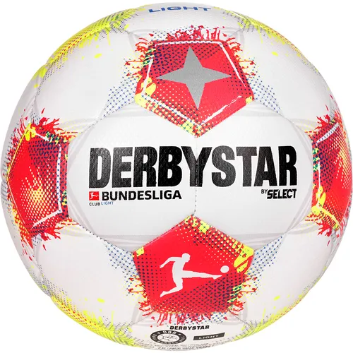 Derbystar Bundesliga Club Light v25 Gr.4 - Trainingsball für E- und D-Jugend, strapazierfähig und mit bewährten Spieleigenschaften. Leichtes Design (ca. 350 g) für optimales Training. Offizielles Bundesliga Lizenzprodukt.