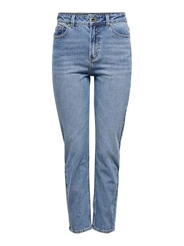 ONLY Female Straight-Fit Jeans ONLEMILY - Damen-Jeanshosen mit hoher Taille, perfekt für einen modernen Look und aus 99% Baumwolle für optimalen Tragekomfort.