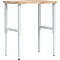vidaXL Werkbank 80x60 cm aus massivem Akazienholz - Robuste Werkbank aus langlebigem Akazienholz, ideal für Heimwerkerprojekte. Mit höhenverstellbarem Design und geräumiger Arbeitsfläche für vielseitige Nutzung.