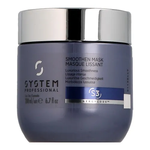 System Professional S3 Smoothen Sanfte Haarmaske 200 ml - Haarkuren für luxuriöse Geschmeidigkeit, reduziert Frizz und sorgt für formbares, energiegeladenes Haar - ideal für widerspenstiges und lockiges Haar.