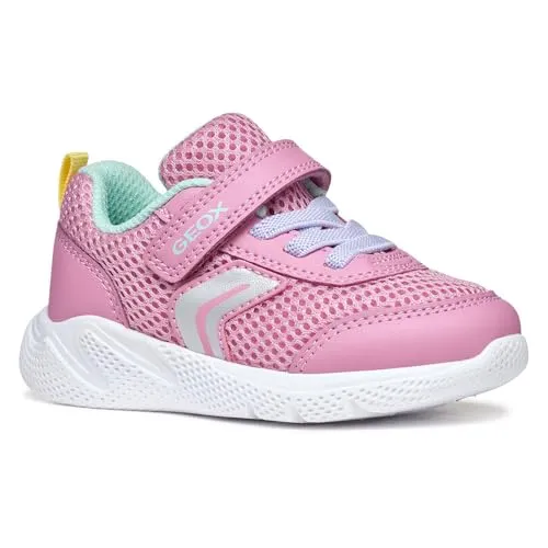 Geox Baby-Mädchen B SPRINTYE Girl D Sneaker, Pink/Watersea, 21 EU