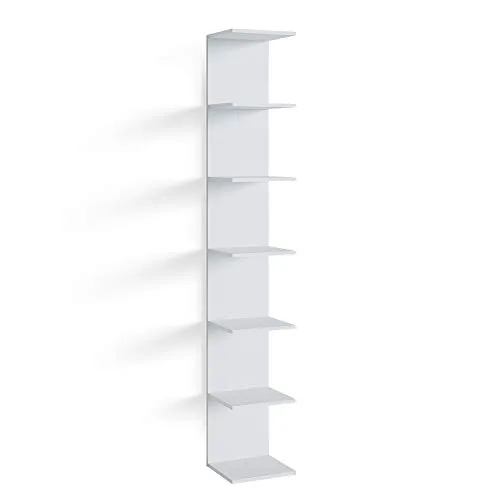 Vicco Bücherregal Paolo, Weiß, 30 x 190 cm - Bücherschrank mit 6 Ablageflächen, ideal für die platzsparende Aufbewahrung und Organisation von Büchern und Deko in jedem Raum.