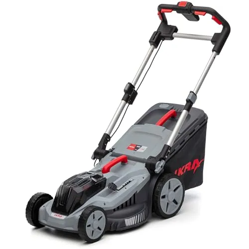IKRA Bosch 36V Akku 3in1 Rasenmäher IB-LM 43 - Sichelmäher für Rasenflächen bis 600m² mit 43cm Schnittbreite und 5-fach verstellbarer Schnitthöhe. Energiesparender bürstenloser Motor für mehr Leistung und lange Laufzeit.