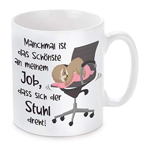 Tasse mit Motiv Modell: Das Schönste an meinem Job (Faultier rosa)