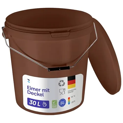 BenBow Eimer mit Deckel 30l braun 5X 30 Liter in braun von BENBOW