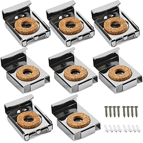 Stück Spiegelhalterung Wand Schwerlast Spiegelhalterung Edelstahl Federbelastete Spiegelaufhängung Mit 4 Gruppe Dübel Schrauben， Spiegelhalter Für Schwere Spiegel Hängende Glas Hängend Verwendet 8