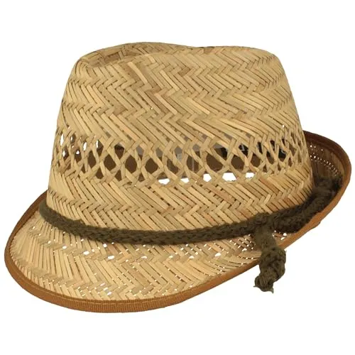 Kinder Strohhut Sommerhut mit Kordelband 100% Stroh, beige