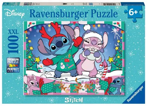 Puzzle XXL Disney Stitch Święta 100 elementów Ravensburger 040309 4005555040309