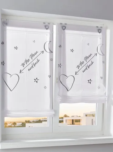 Rollo Raffrollo, heine, transparent, Ösen mit Fensterhaken