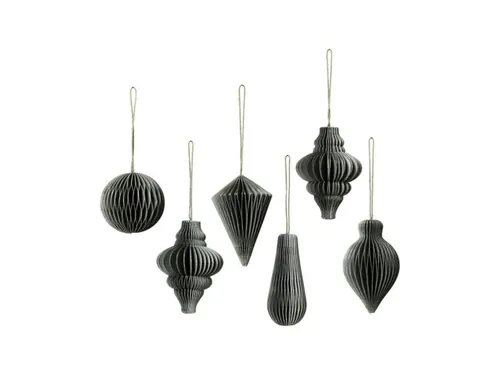 broste Deko Christmas Mix PaperAanhänger 6er Set - Nussknacker - 6 liebevoll gefaltete 3D Ornamente in Thyme, ideal zur rustikalen Weihnachtsdekoration und umweltfreundlich wiederverwendbar.