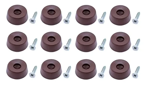 Vipla-Gummifüße halbweich, rutschfest, für Stuhl, Tisch, Schneidebrett, Kiste usw. (Braun 12 Stück)