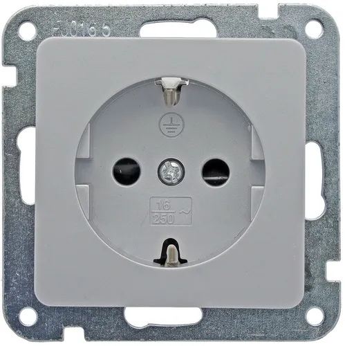 DELPHI Schutzkontakt-Steckdose silber 250V~/ 16A Klemmanschluss ohne Rahmen
