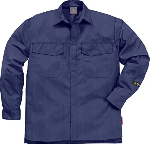 Fristads 114095 Kansas Workwear Shirt Gr. 58, Dunkles Marineblau - Robustes Workwear Shirt mit verdeckten Druckknöpfen, ideal für den professionellen Einsatz. Praktische Brusttaschen und verlängerter Rücken sorgen für Funktionalität und Komfort.