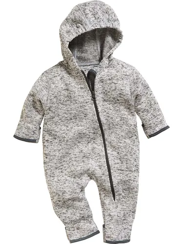 Playshoes Fleece-Overall Unisex Kinder Jumpsuit, grau Strickfleece, 86 - Overalls für Baby-Mädchen, warmer und atmungsaktiver Fleece-Overall mit langem Reißverschluss für einfaches An- und Ausziehen, ideal für kühle Tage.