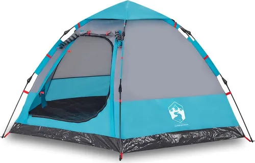 vidaXL Campingzelt 4 Personen Blau - Schnellaufbau & wasserdicht - Zelte für 4 Personen, modernes Design mit Quick-Release-System für einfachen Aufbau und wasserdichtem Material, ideal für komfortable Abenteuer in der Natur.