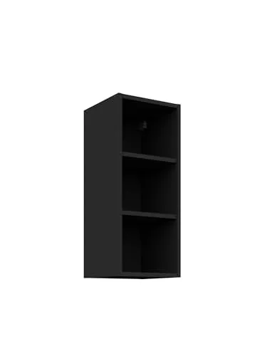 Küchen-Preisbombe Hängeschrank Regal 30 cm Schwarz - Hängeschrank Regal 30 cm in Schwarz mit 2 Einlegböden, ideal für Küchenmodelle SIENA, MONZA und ARONA. Passt perfekt in jede Küchenzeile und bietet zusätzlichen Stauraum.