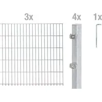 Doppelstabmattenset ALBERTS Typ 6/5/6 600 x 140 cm feuerverzinkt - Gartenzäune aus feuerverzinktem Metall, robust und langlebig, ideal für sichere Grundstücksabgrenzungen.
