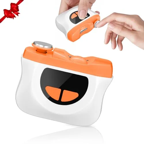 Elektrischer Nagelknipser 3 in 1 - Automatischer Nagelschneider mit LED-Licht - Nagelknipser mit 3 Geschwindigkeiten, ideal für Babys, Erwachsene und Senioren. Ergonomisches Design und integrierter Nagelauffangbehälter sorgen für eine sichere und saubere Nagelpflege.