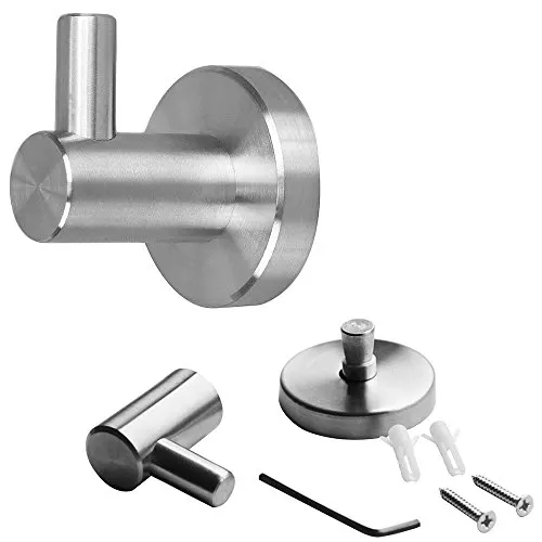 Melko Stilvoller Kleiderhaken Garderobenhaken Wandhaken aus Edelstahl V2A, 1 Haken - Eignet Sich für Den Innen- und Außenbereich …