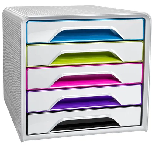 cep Schubladenbox Smoove, DIN A4 mit 5 Schubladen - Ablagesysteme, praktische Organisation für Büro und Zuhause mit farbenfrohen Schubladen für mehr Übersicht.