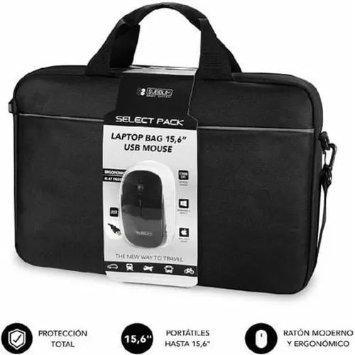 SUBBLIM Select Set Wired Mouse USB + Laptop Bag 15,6 Zoll