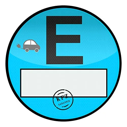 Finest Folia Haftfolie E Plakette für Windschutzscheibe Umweltplakette Feinstaubplakette Spaßplakette Fun Folie für Fahrzeug Auto Kfz Zubehör R101 (E, 1 Stück)