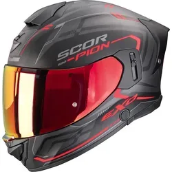 Scorpion EXO-530 Air Slope Motorradhelm Schwarz/Rot (Gr. L) - Hochwertiger Integralhelm für Onroad-Fahrten, bietet optimale Belüftung und ein kratzfestes Visier. Inklusive integriertem Sonnenvisier für besten Fahrkomfort.
