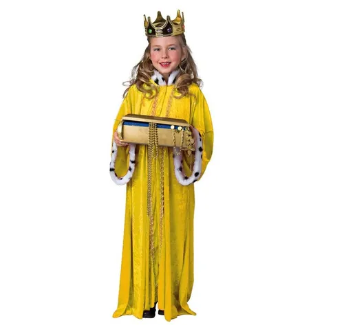 Festartikel Müller Kostüm Sternsinger Heilige Drei Könige Gelber Mantel für Kinder - Edler gelber Königsmantel für Kinder, ideal für Krippenspiele und Fasching. Hochwertige Verarbeitung aus weichem Samt für besonderen Tragekomfort. Größe: 140/152, Lieferung: 1-tlg. Mantel (ohne Zubehör).