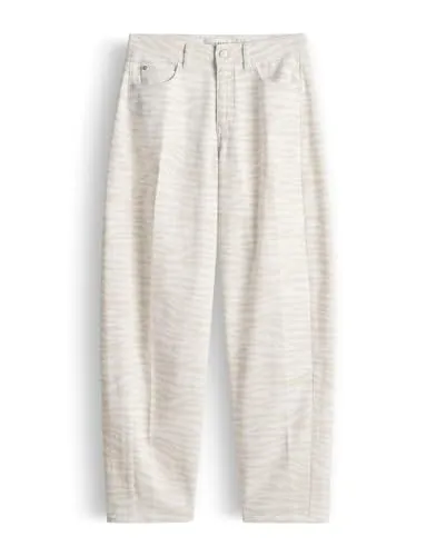 OPUS PANTS Damen Barrel | MARI Clear Zebra Barrel Jeans aus BCI Cotton Mix Mid Rise Natural Glaze, 38 L28