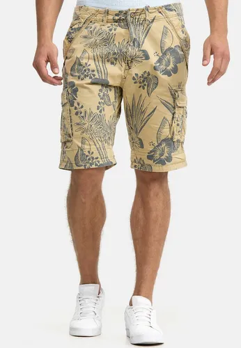 Indicode Herren Albert Cargo Shorts Hawaii | Trendige Cargoshorts für Männer in Cornstalk XXL - Wanderhosen mit lässigem Hawaii Print, ideal für den Sommer. Praktische Taschen für Schlüssel und Handy machen sie zum perfekten Begleiter für Freizeit und Outdoor-Aktivitäten.