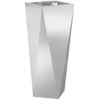 vidaXL Pflanzkübel Silber 30 x 30 x 75 cm aus Edelstahl - Moderner Pflanzkübel aus robustem Edelstahl, ideal für Garten und Terrasse. Langlebig und pflegeleicht, sorgt er für stilvolle Akzente und hält auch extremen Wetterbedingungen stand.