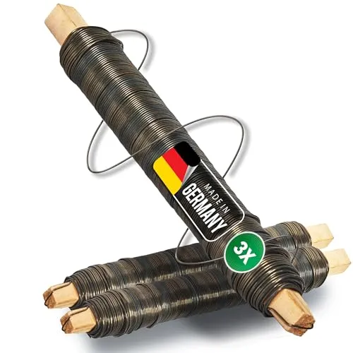 Novatool 3x Wickeldraht I geglüht I 0,65 mm I Draht I Metalldraht Gartendraht Blumendraht Bindedraht Biegedraht Pflanzendraht rostfrei Dekoband Dekodraht