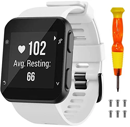 NotoCity Armband für Garmin Forerunner 35/Approach S10, Quickfit Silikon Armbänder Kompatibel mit Garmin Forerunner 35,Mehrfache Farben (Weiss)
