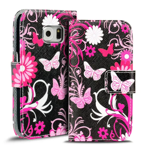 Schutz Hülle Für Samsung Galaxy S6 Edge Motiv Handy Book Cover Klapp Tasche Case
