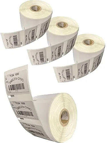 LEYF Etiketten für Labelwriter 11354-4 Rolle Pack Etiketten x 1000 St. Je Rolle = 4000 Etikette, Selbstklebend, Kompatibel für LEYF Labelwriter & Seiko Etikettendrucker, 57 X 32 mm 4X11354