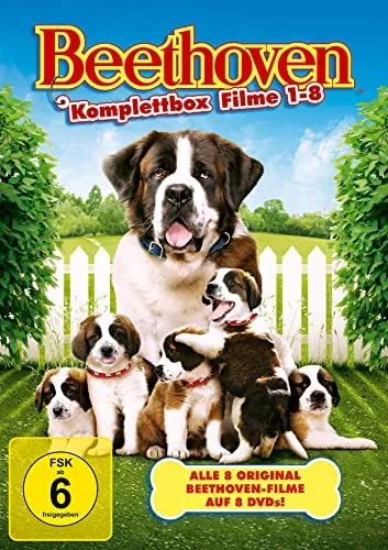 Beethoven Komplettbox [8 DVDs] - Familienkomödie mit dem liebenswerten St. Bernard, ideal für gemeinsame Filmabende und Spaß für Groß und Klein.